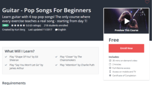 A1 Resource FREE Udemy Courses Nov 8, 2017 – Guitar Pop Songs For Beginners