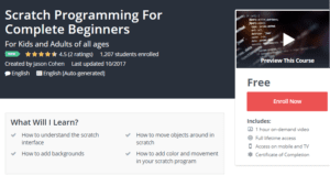 A1 Resource FREE Udemy Courses Nov 8, 2017 – Scratch Programming For Complete Beginners