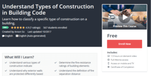 A1 Resource FREE Udemy Courses Nov 8, 2017 – Understand Types of Construction in Building Code