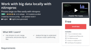 A1 Resource FREE Udemy Courses Nov 8, 2017 – Work with big data locally with nitroproc