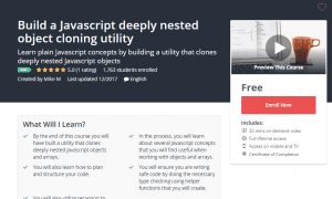 A1 Resource FREE Udemy Courses Dec 10, 2017 – Build a Javascript deeply nested object cloning utility