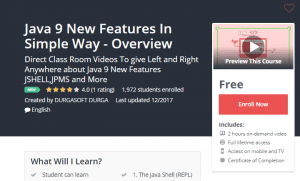 A1 Resource FREE Udemy Courses Dec 11, 2017 – Java 9 New Features In Simple Way Overview