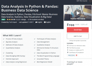 A1 Resource FREE Udemy Courses Dec 2, 2017 – Data Analysis In Python and Pandas Business Data Science