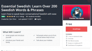 A1 Resource FREE Udemy Courses Dec 2, 2017 – Essential Swedish Learn Over 200 Swedish Words and Phrases