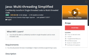 A1 Resource FREE Udemy Courses Dec 2, 2017 – Java Multithreading Simplified