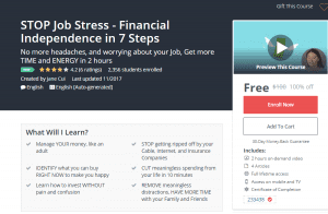 A1 Resource FREE Udemy Courses Dec 2, 2017 – STOP Job Stress Financial Independence in 7 Steps