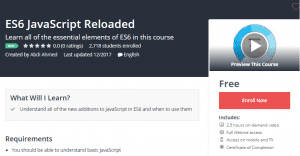 A1 Resource FREE Udemy Courses Dec 7, 2017 – ES6 JavaScript Reloaded