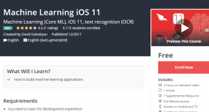 A1 Resource FREE Udemy Courses Dec 7, 2017 – Machine Learning iOS 11
