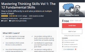 A1 Resource FREE Udemy Courses Dec 7, 2017 – Mastering Thinking Skills Vol 1 The 12 Fundamental Skills