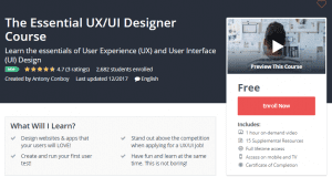 A1 Resource FREE Udemy Courses Dec 7, 2017 – The Essential UX UI Designer Course