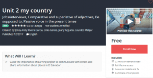A1 Resource FREE Udemy Courses Dec 7, 2017 – Unit 2 my country