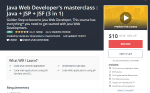 A1 Resource SALE Udemy Courses Dec 11, 2017 – Java Web Developers masterclass Java plus JSP plus JSF 3 in 1