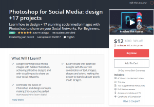 A1 Resource SALE Udemy Courses Dec 8, 2017 – Photoshop for Social Media design plus 17 projects