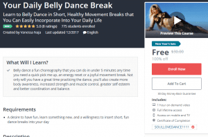 A1 Resource FREE Udemy Courses Jan 8 2018 – Your Daily Belly Dance Break