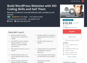 A1 Resource SALE Udemy Courses Jan 8 2018 – Build WordPress Websites with NO Coding Skills and Sell Them