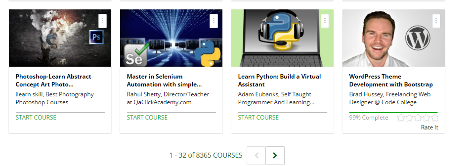 8,365 Udemy Course Registrations (Aug 5, 2016)
